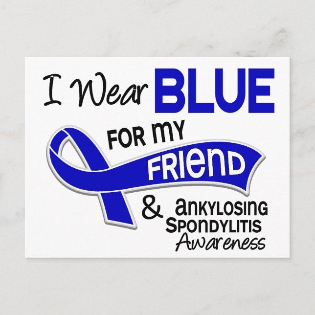 I Bära Blue Friend 42 Ankylosing Spondylitis Vykort (Framsida)