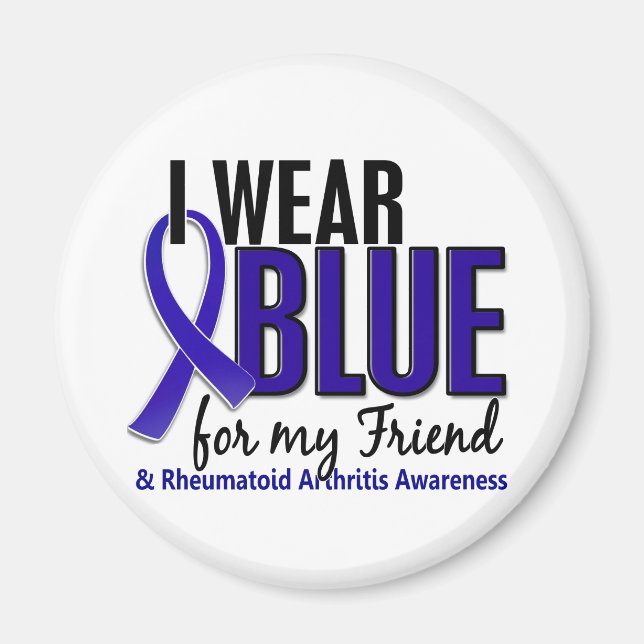 I Bära Blue Friend Rheumatoid Arthritis RA Magnet (Framsidan)