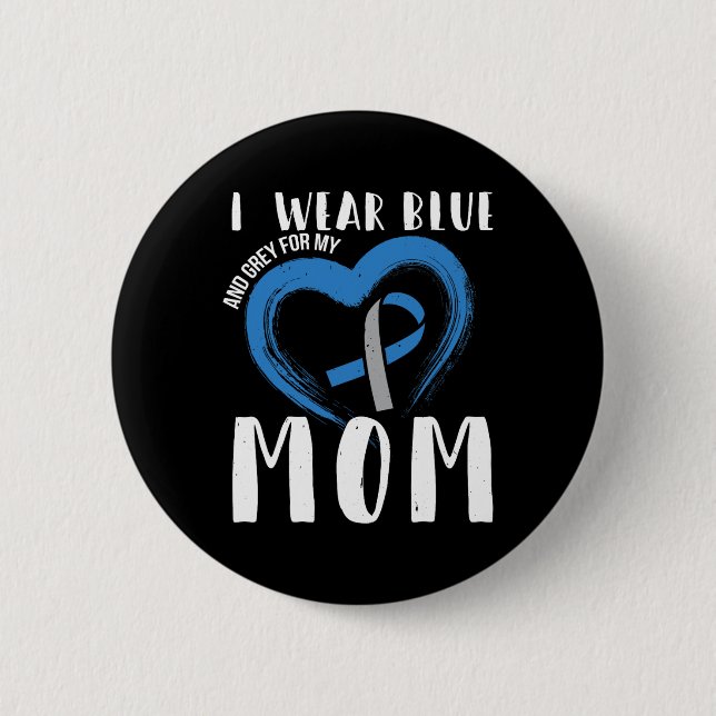 I Bära Blue och Grått för Mamma-diabetes typ 1 Knapp (Framsida)