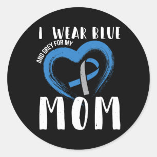 I Bära Blue och Grått för Mamma-diabetes typ 1 Runt Klistermärke