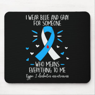 I Bära Blue och Grått typ 1 Diabetesmedvetandegrad Musmatta