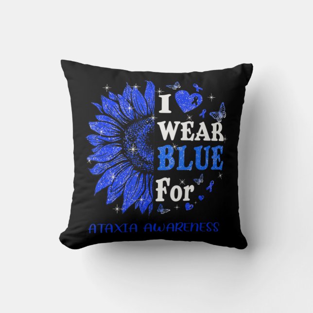 I bära Blue Twinkle Heart Sunsphere Ataxi Awarene Kudde (Framsida)