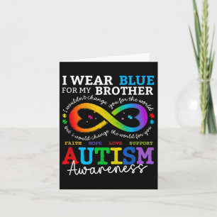 I Bära Blues for My Brother Autism Awareness Mamma Kort