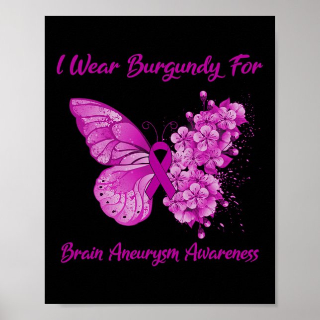 I Bära Burgundy for Brain Aneurysm Awareness Poster (Framsidan)