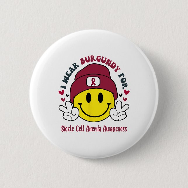 I Bära Burgundy for sickle Cell Anemia Awareness Knapp (Framsida)
