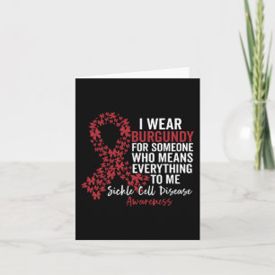 I Bära Burgundy for Sickle Cell Awareness Support Kort