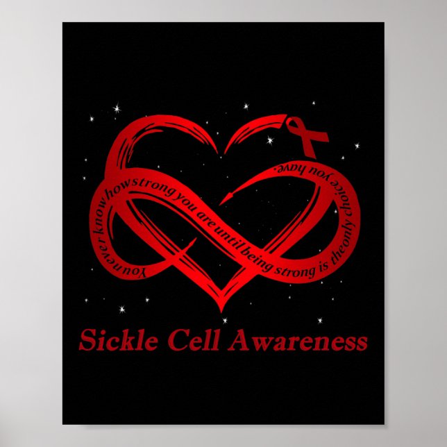 I Bära Burgundy for Sickle Cell Awareness Warriare Poster (Framsidan)