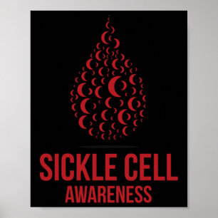 I Bära Burgundy Ribbon Sickle Cell Awareness Septe Poster