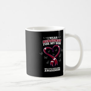 I Bära Burgundy Son Många Myeloma Awareness Blo Kaffemugg