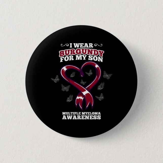 I Bära Burgundy Son Många Myeloma Awareness Blo Knapp (Framsida)