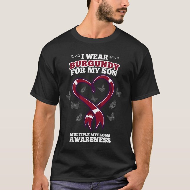 I Bära Burgundy Son Många Myeloma Awareness Blo T Shirt (Framsida)