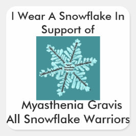 I bära en medvetenhet om snöflake/Myasthenia Gravi Fyrkantigt Klistermärke