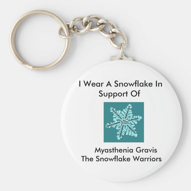 I bära en medvetenhet om snöflake/Myasthenia Gravi Nyckelring (Framsidan)