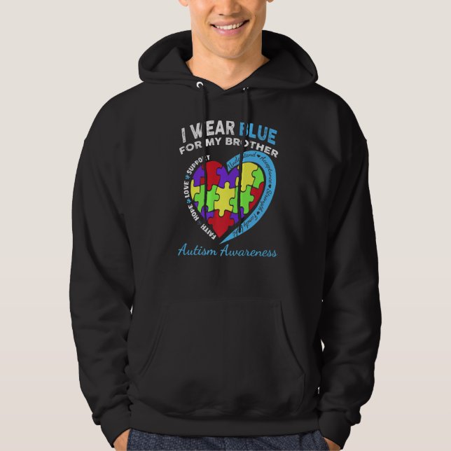 I Bära Fantastisk Blue för min lymfosterAutism A Hoodie (Framsida)
