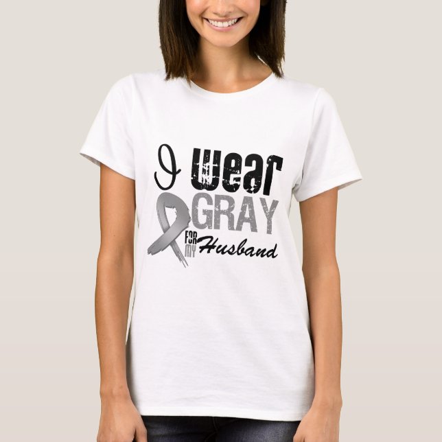 I Bära Grått Awareness Ribbon for My Make T-shirt (Framsida)