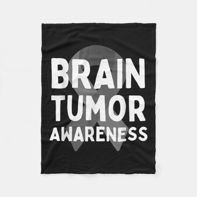 I Bära Grått for Brain Tumor Awareness Grått S Rib Fleecefilt (Framsidan)