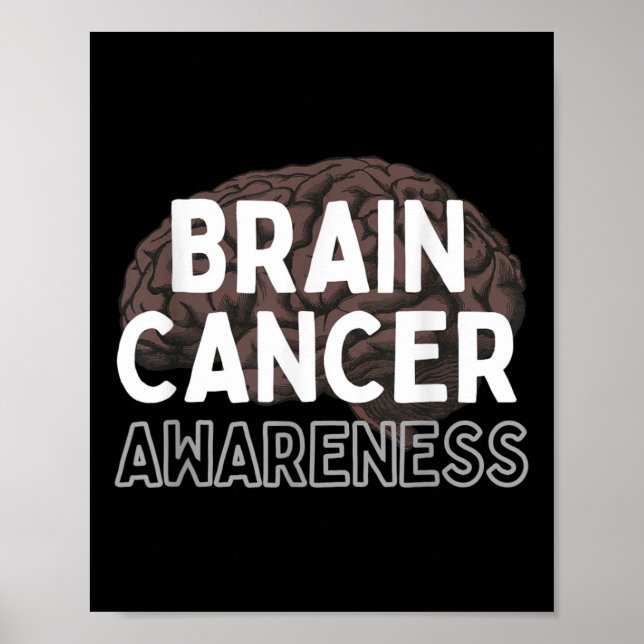 I Bära Grått for Brain Tumor Awareness Grått S Rib Poster (Framsidan)