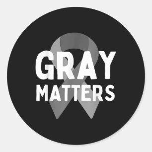 I Bära Grått for Brain Tumor Awareness Grått S Rib Runt Klistermärke