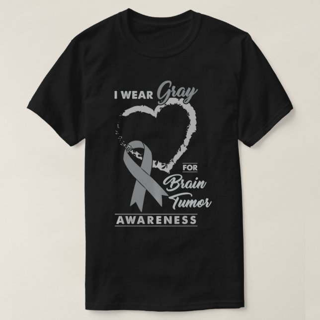 I Bära Grått for Brain Tumor Awareness Pullover T Shirt (Design framsida)