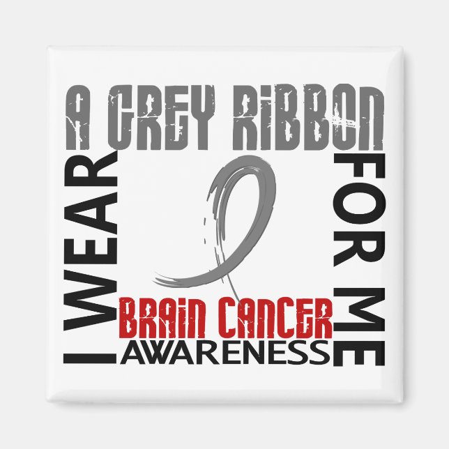 I Bära Grått för mig 46 hjärncancer Magnet (Framsidan)