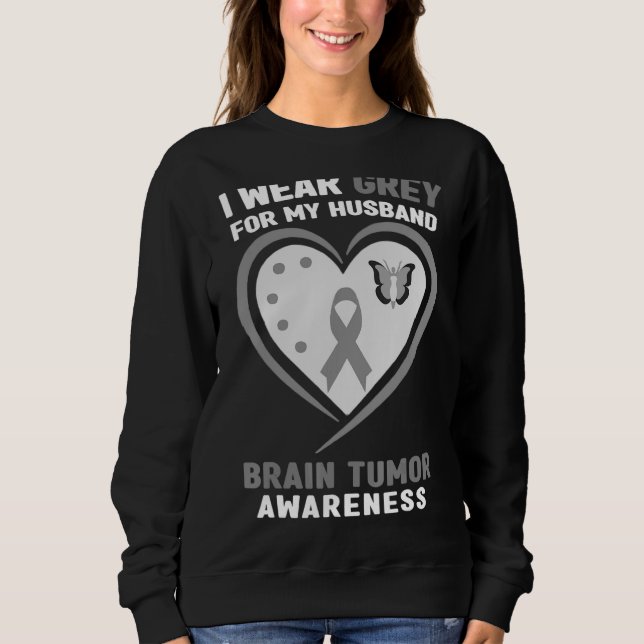 I Bära Grått för min Make-hjärntumörmedvetenhet T Shirt (Framsida)