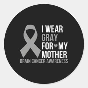I Bära Grått för min Mor Brain Cancer Awareness G Runt Klistermärke