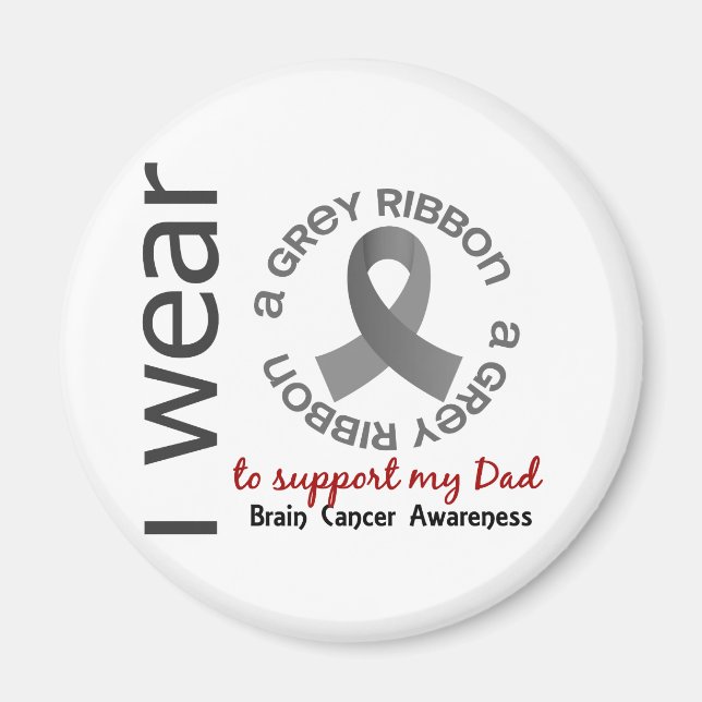 I Bära Grått för min Pappa 6.4-hjärncancer Magnet (Framsidan)