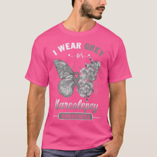I Bära Grått for Narcolepsy Awareness Butterfly T Shirt