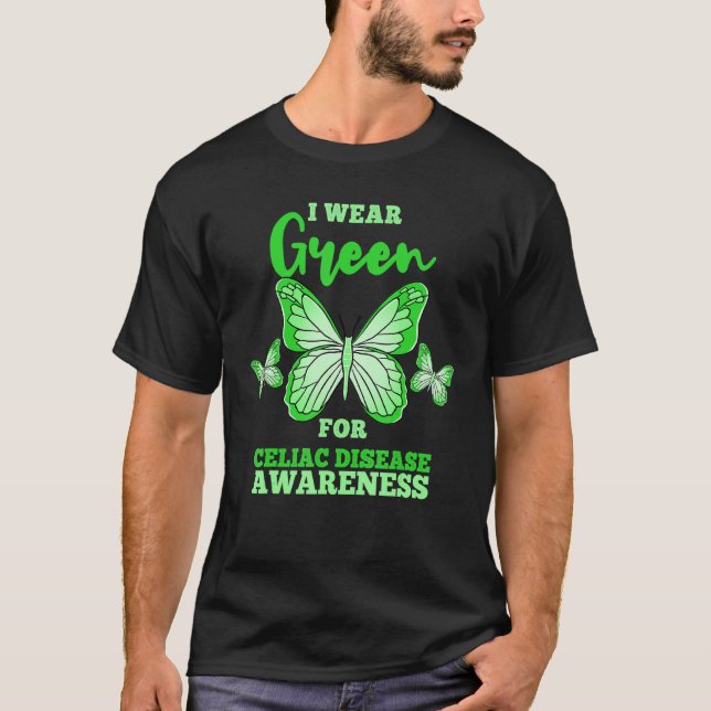 I Bära Grönt för Celiac Disease Awareness Gluten F T Shirt (Framsida)