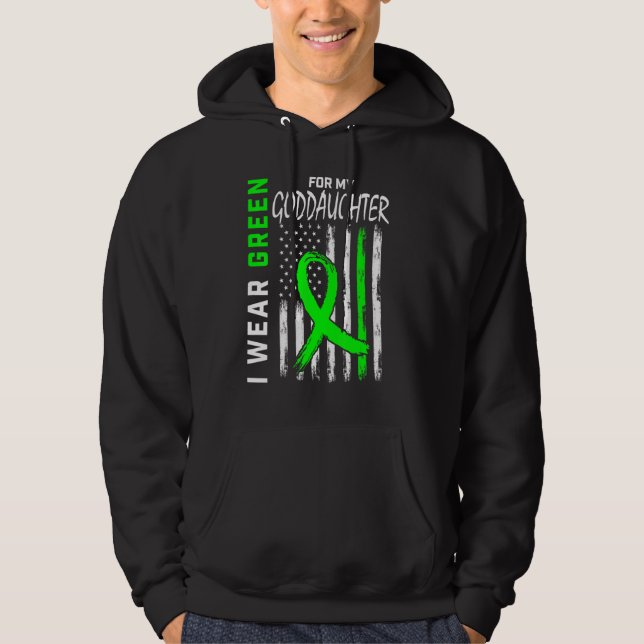 I Bära Grönt för Goddotters njursjukdom Awaren Hoodie (Framsida)