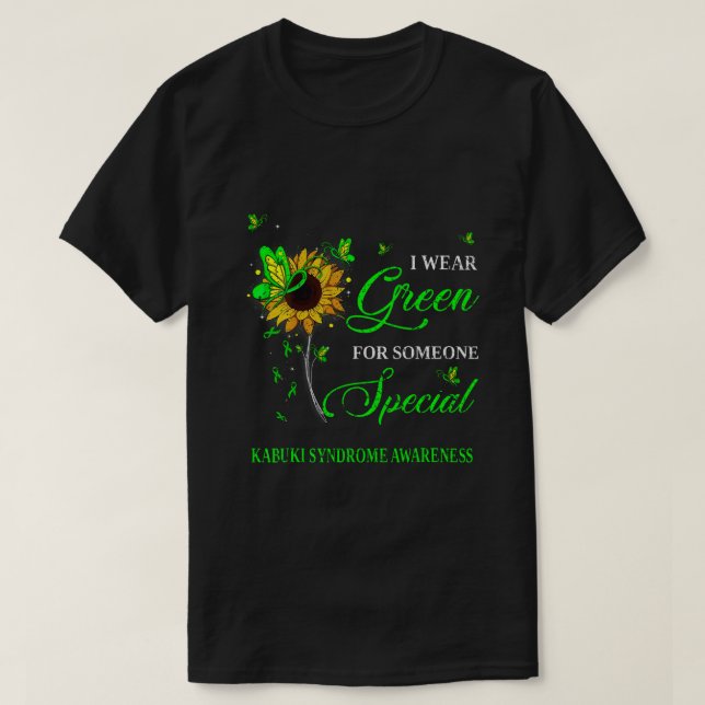 I Bära Grönt för Kabuki Syndrome Awareness Sunflow T Shirt (Design framsida)
