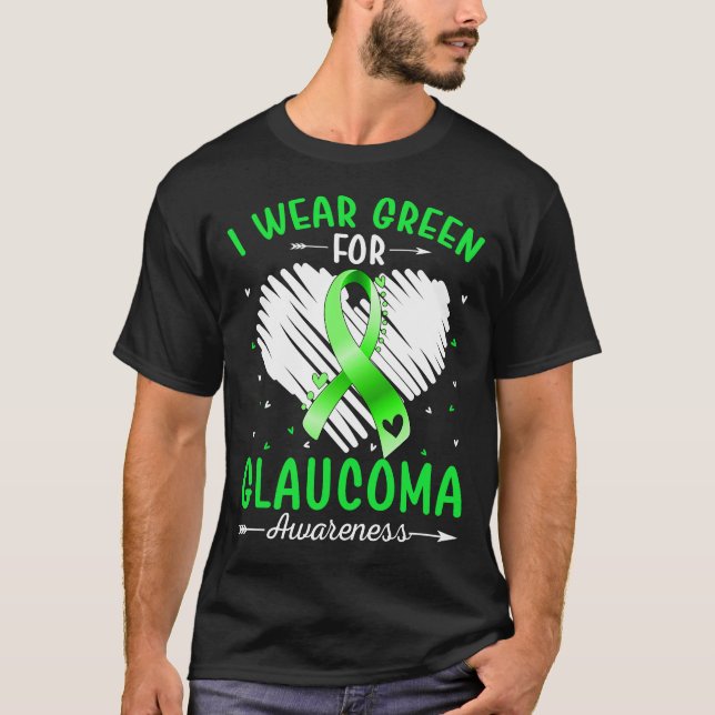 I Bära Grönt för medvetenhet om GLAUCOMA T Shirt (Framsida)