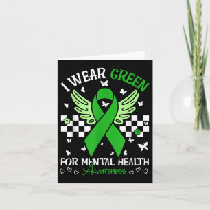 I Bära Grönt for Mental Health Awareness Butterfly Kort