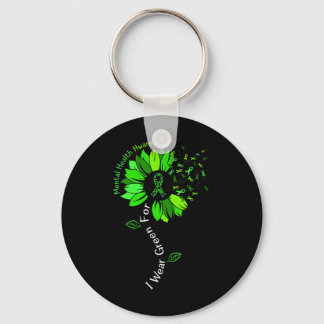 I Bära Grönt for Mental Health Awareness Grönt Rib Nyckelring