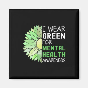 I Bära Grönt for Mental Health Awareness Grönt Sol Magnet