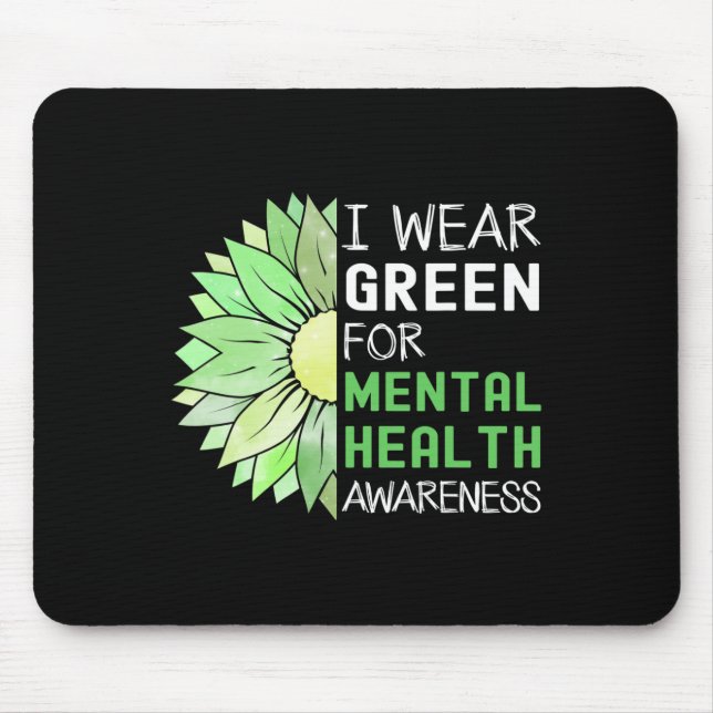 I Bära Grönt for Mental Health Awareness Grönt Sol Musmatta (Framsidan)
