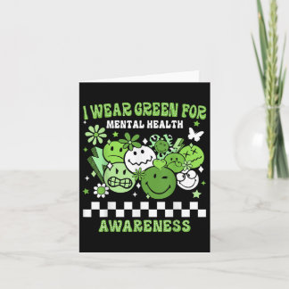 I Bära Grönt for Mental Health Awareness Groovy Sm Kort