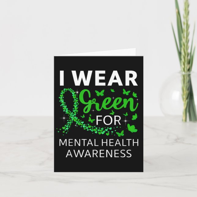 I Bära Grönt for Mental Health Awareness Monre Gre Kort (Framsida)