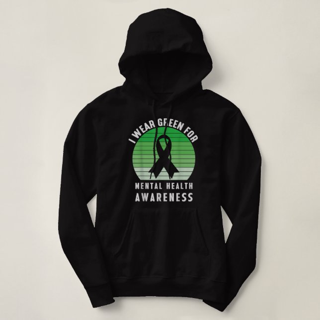 I Bära Grönt for Mental Health Awareness Month Rib T Shirt (Design framsida)