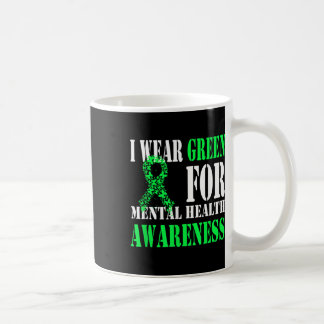 I Bära Grönt for Mental Health Awareness Shirt Man Kaffemugg