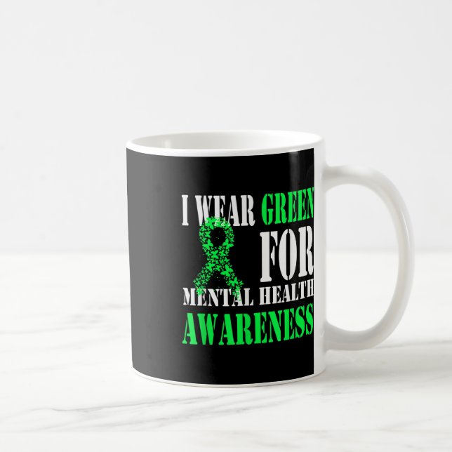 I Bära Grönt for Mental Health Awareness Shirt Man Kaffemugg (Höger)