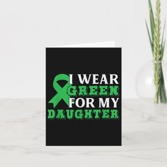 I Bära Grönt för min dotter Mental Health Awarene Kort (Framsida)