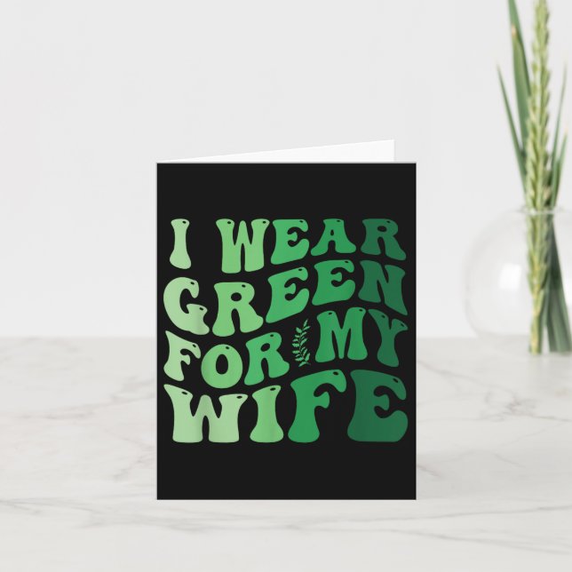 I Bära Grönt för min fru, psykisk hälsomedvetenhet Kort (Framsida)