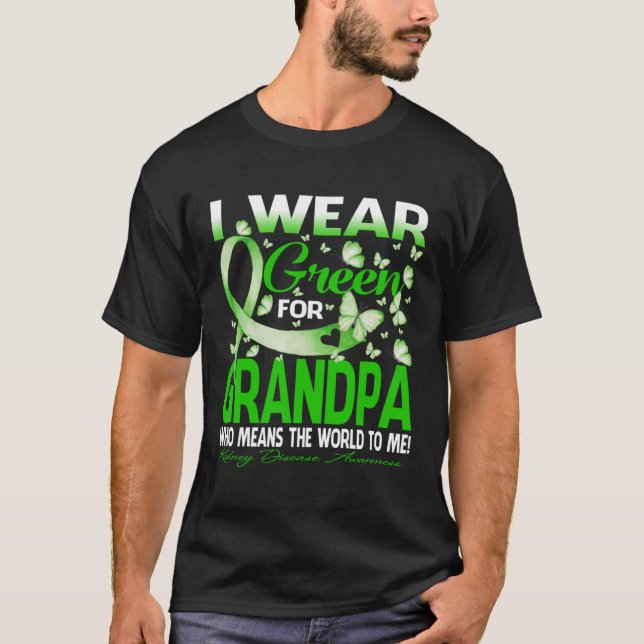 I Bära Grönt för min morfar- njursjukdom Awarene T Shirt (Framsida)