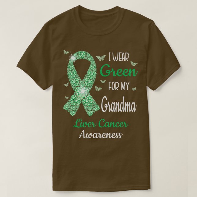 I Bära Grönt för min mormor- levercancermedvetenhe T Shirt (Design framsida)