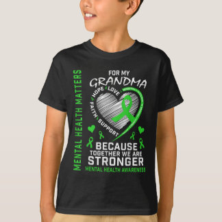 I Bära Grönt för Min mormor Mental Health S Awaren T Shirt