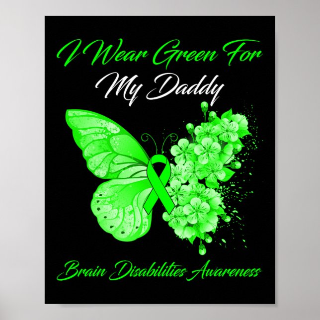 I Bära Grönt för min pappa Brain Disabilities Medv Poster (Framsidan)