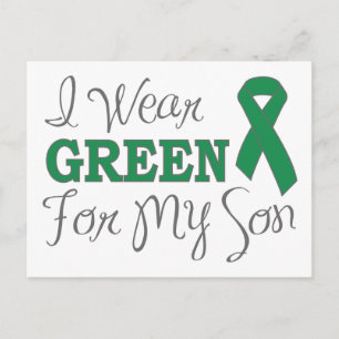 I Bära Grönt för min son (Grönt Awareness Ribbon) Vykort