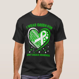 I Bära Grönt för njursjukdom - medvetandegrad Hjär T Shirt