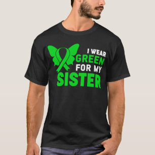 I Bära Grönt Ribbon Sister Dwarfism Awareness Litt T Shirt